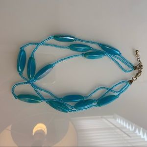 Teal vexed necklace